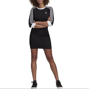 Black Adidas Dress with Stripes
